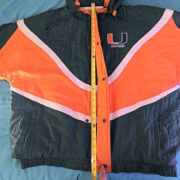 Vintage Apex One Varsity Miami Hurricanes Zip Up Windbreaker Jacket Size XL - Picture 9 of 9